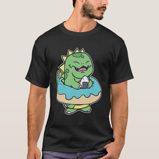 Camiseta Chubby Kid Dinosaur Donut Sweet Pastry Swimming Sp (Anverso)