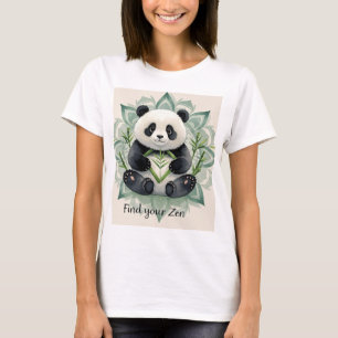 Camiseta Chubby panda sentado en la pose del loto Zen
