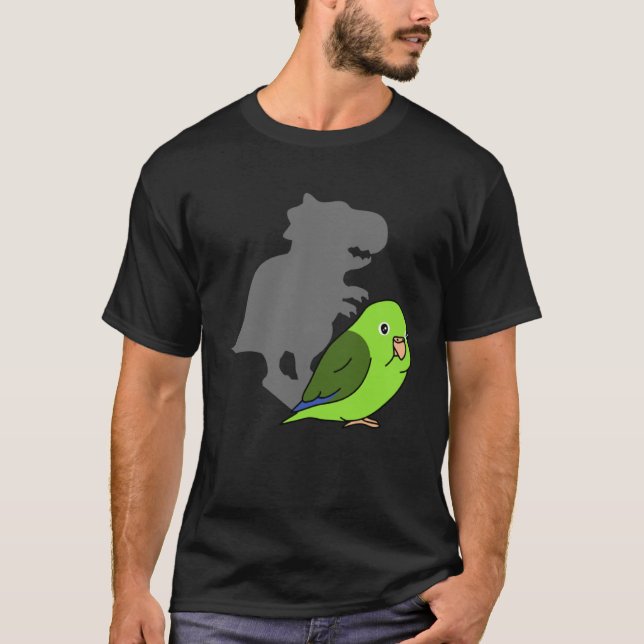 Camiseta Chubby Parrotlet rex Cute Parrot Doodle Dinosaur S (Anverso)