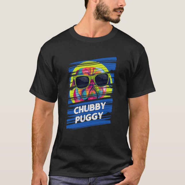 Camiseta Chubby Puggy Pug Humor Bulldog holandés Pun animal (Anverso)