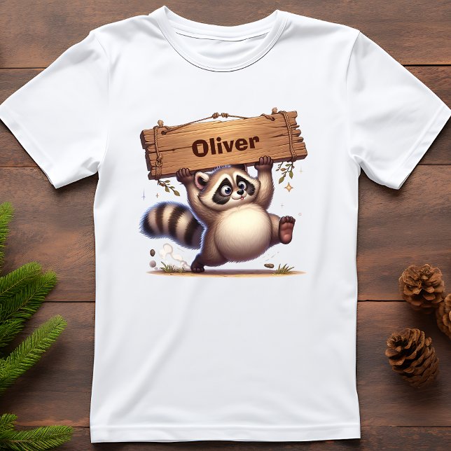 Camiseta Chubby Raccoon con Rótulo de nombre de Personaliza (Subido por el creador)
