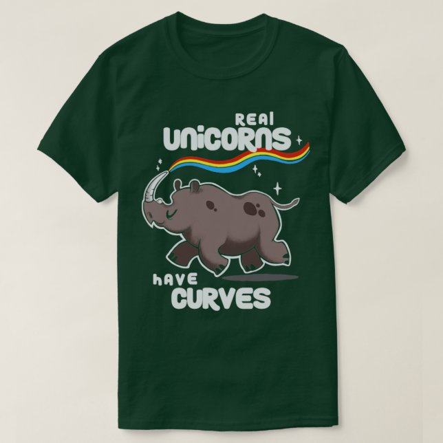 Camiseta Chubby Real Unicornios Cita Inspiradora divertida (Diseño del anverso)