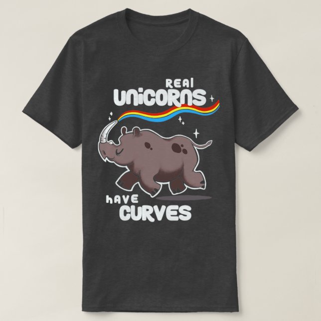 Camiseta Chubby Real Unicorns Funny Inspirational Quote Cut (Diseño del anverso)