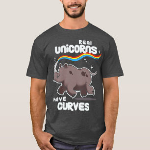 Camiseta Chubby Real Unicorns Funny Inspirational Quote Cut