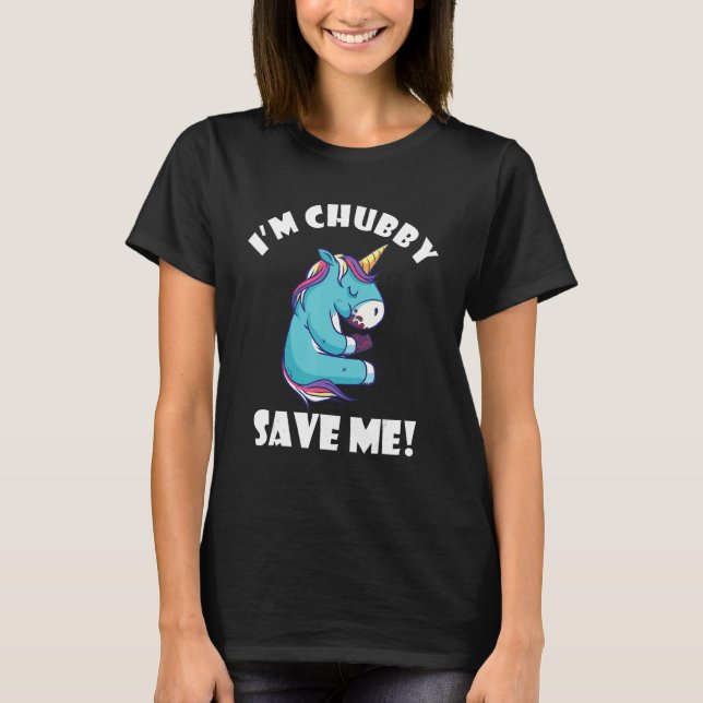 Camiseta Chubby Save Me Animal Rights Rhinoceros Unicorn Rh (Anverso)