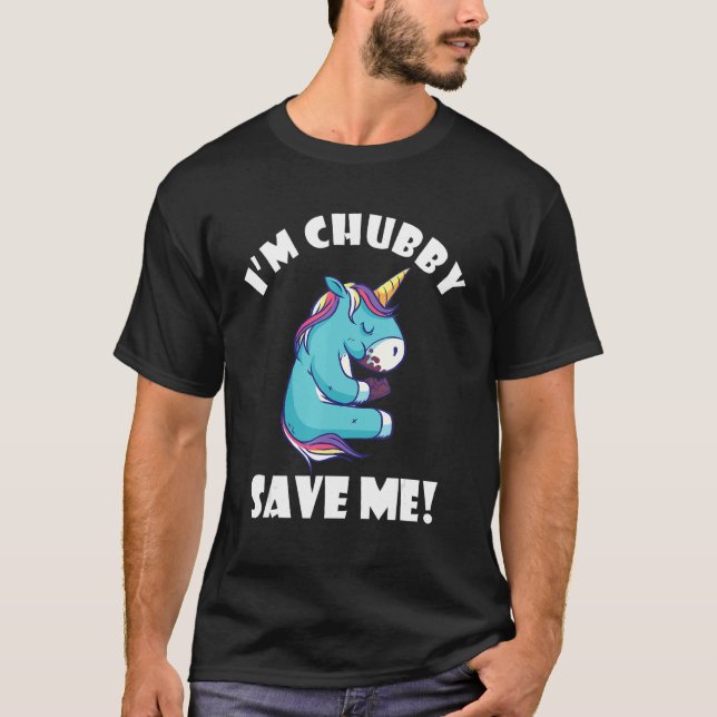 Camiseta Chubby Save Me Animal Rights Rhinoceros Unicorn Rh (Anverso)
