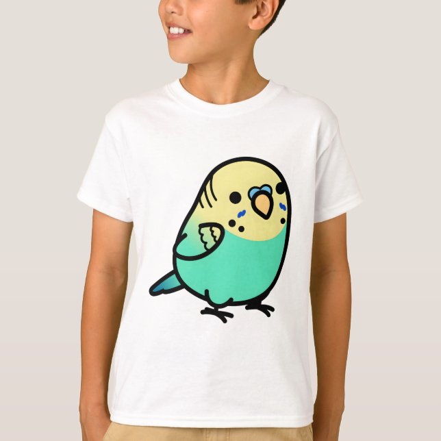 Camiseta Chubby Sky Blue Yellow-head Budgie (Anverso)