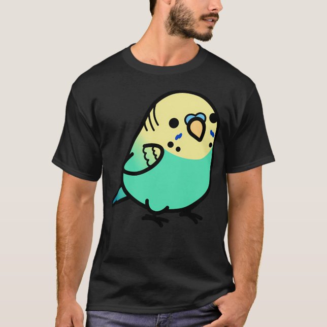 Camiseta Chubby Sky Blue Yellow Headed Budgie (Anverso)