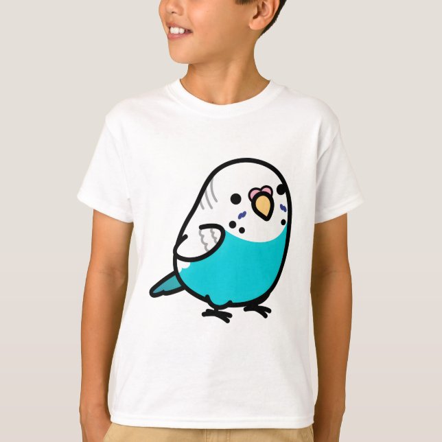 Camiseta Chubby Skyblue Budgie (Anverso)