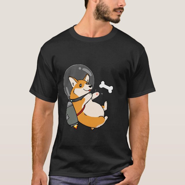 Camiseta Chubby Space Jetpack Corgi (Anverso)