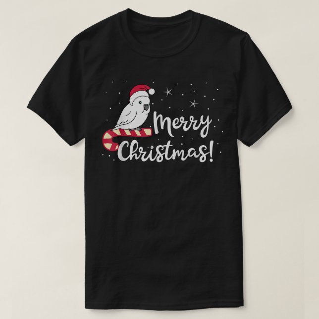Camiseta Chubby Umbrella Cockatoo Merry Christmas Kawaii Wh (Diseño del anverso)