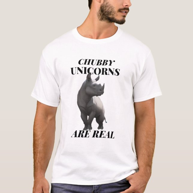 Camiseta Chubby Unicornios son verdaderas camisas - Gracios (Anverso)