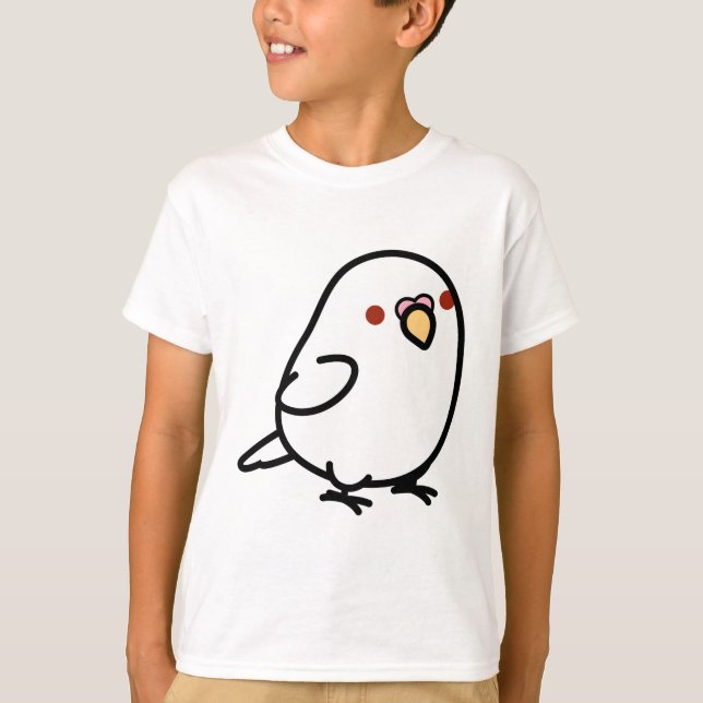 Camiseta Chubby White Albino Budgie (Anverso)