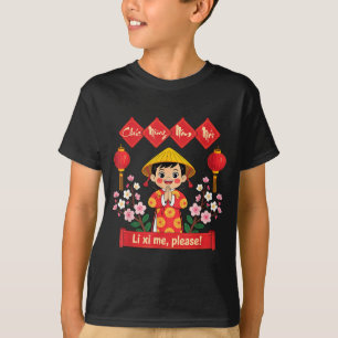 Camiseta Chuc Mung Nam Moi 2026 Niña Año Nuevo Lunar Vietna