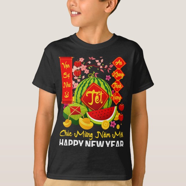 Camiseta Chuc Mung Nam Moi Happy Lunar New Year Vietnamese  (Anverso)
