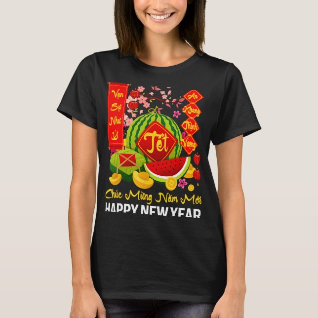 Camiseta Chuc Mung Nam Moi Happy Lunar New Year Vietnamese  (Anverso)
