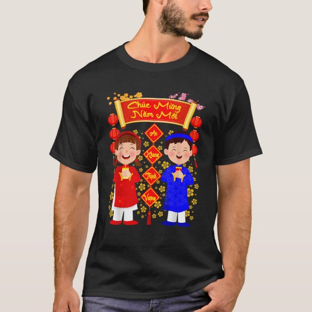 Camiseta Chuc Mung Nam Moi Happy Lunar New Year Vietnamese  (Anverso)