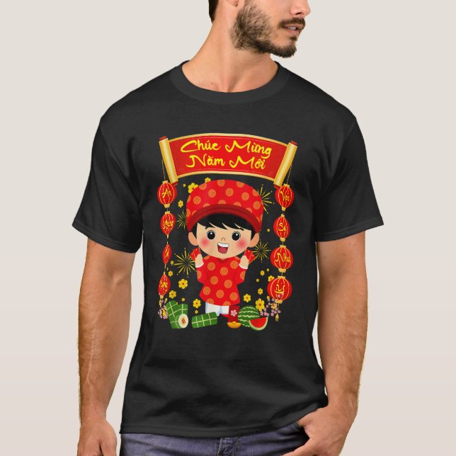 Camiseta Chuc Mung Nam Moi Happy Lunar New Year Vietnamese  (Anverso)