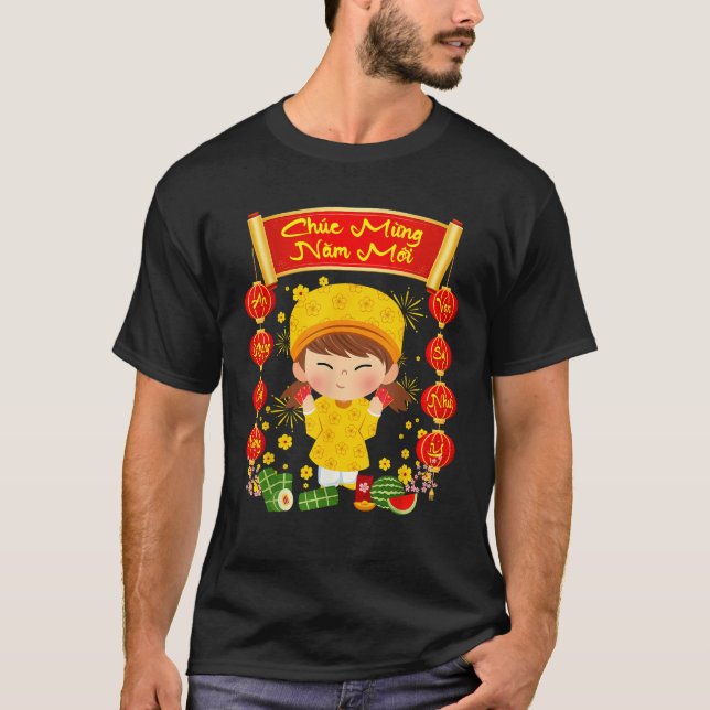Camiseta Chuc Mung Nam Moi Happy Lunar New Year Vietnamese  (Anverso)