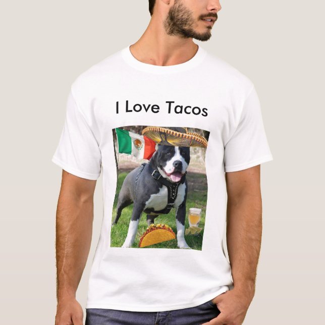 Camiseta chuck3_pitbull, amo el Tacos (Anverso)