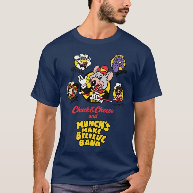 Camiseta Chuck E Cheese and Munchs Make Believe Band 1989 f (Anverso)