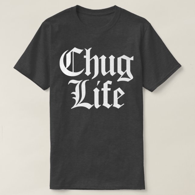 Camiseta CHUG LIFE Fuerte Thrash Metalizado Djent Guitarist (Diseño del anverso)