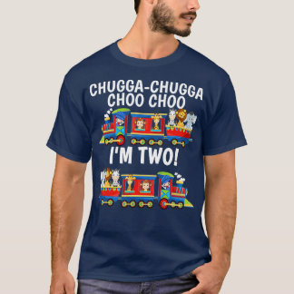 Camiseta Chugga Chugga Choo Choo Tengo 2 Trenes Cumpleaños