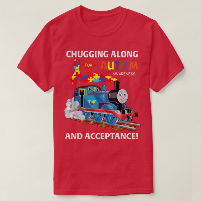 Camiseta Chugging Along Autism Awareness And Acceptance Aut (Diseño del anverso)