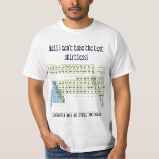 Camiseta Chuleta de la química de la tabla periódica