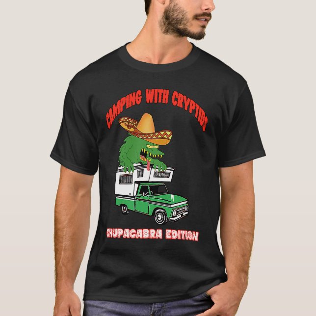 Camiseta Chupacabra Camper Cryptid Truck Camper RV Off Road (Anverso)