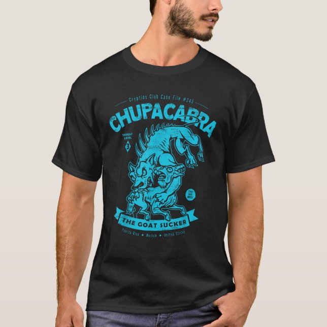 Camiseta Chupacabra El Chupacabras Archivo de Casos de Críp (Anverso)