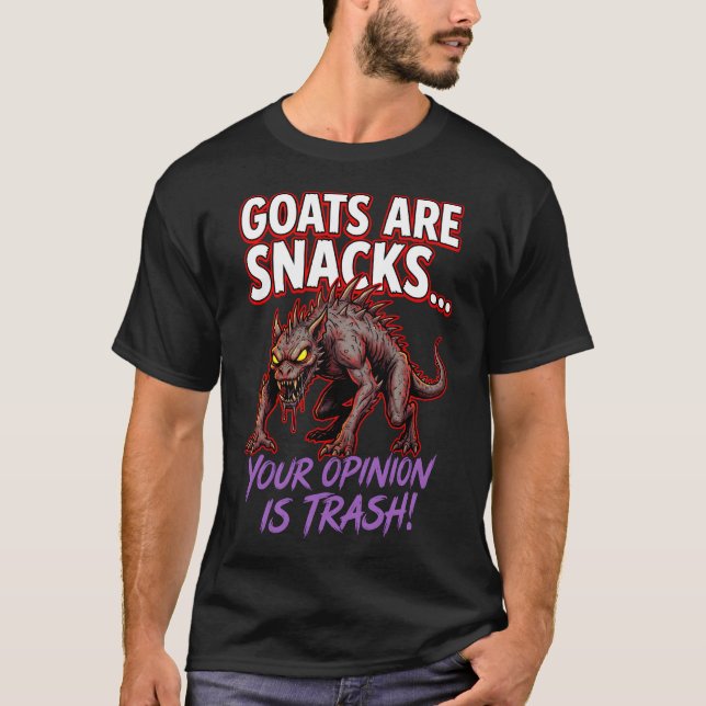 Camiseta Chupacabra Las Cabras Son Snacks Humor Críptido Di (Anverso)