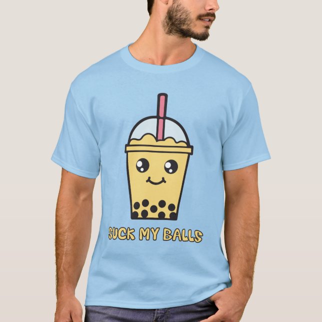 Camiseta Chupe mis bolas (el té de la burbuja) (Anverso)