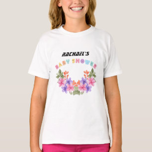 Camiseta Chupete Floral Rosa Suave para Baby Shower de Niña