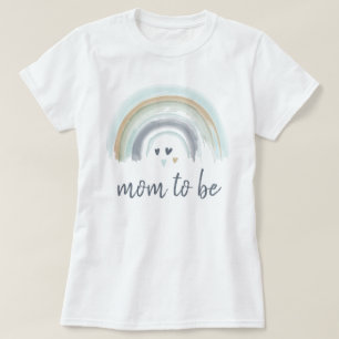 Camiseta Chupeteada de Bebe Azul Boho Arcoíris Mamá a ser