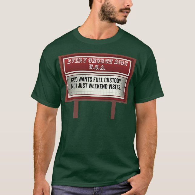 Camiseta Church Billboard Rótulos Divertidos dichos cristia (Anverso)