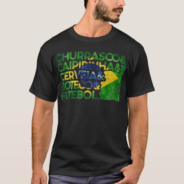 Camiseta Churrasco Caipirinha Cerveja Boteca Futebol (Anverso)