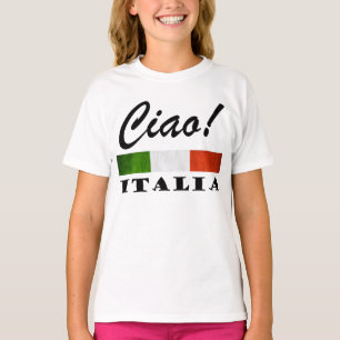 Camiseta ¡Ciao! Bandera roja blanca verde de Italia