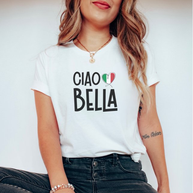 Camiseta Ciao Bella - Corazón de la Bandera Italiana (Subido por el creador)