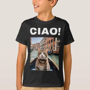 Camiseta Ciao Funny Gondolier Cat En Un Gondola Veneciano