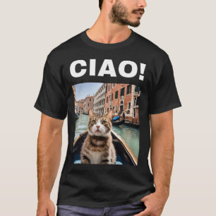 Camiseta Ciao Funny Gondolier Cat En Un Gondola Veneciano