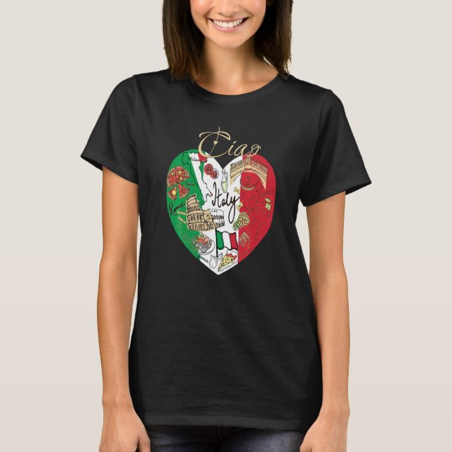 Camiseta Ciao Italia califica Italia de ital Guay con bande (Anverso)