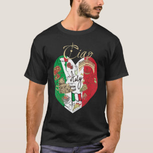 Camiseta Ciao Italia califica Italia de ital Guay con bande