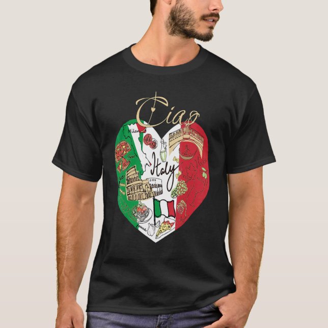 Camiseta Ciao Italia califica Italia de ital Guay con bande (Anverso)