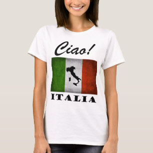 Camiseta ¡Ciao! Mapa italiano de la bandera de Italia