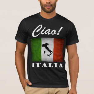Camiseta ¡Ciao! Mapa italiano de la bandera de Italia en Tr
