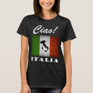 Camiseta ¡Ciao! Mapa italiano de la bandera de Italia en Tr