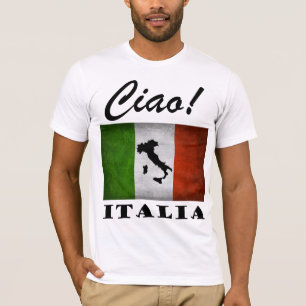 Camiseta ¡Ciao! Mapa italiano de la bandera de Italia en Tr