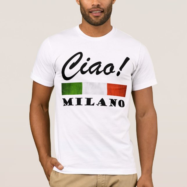 Camiseta ¡Ciao! Milano Tricolore Bandera Italiana Milán Ita (Anverso)