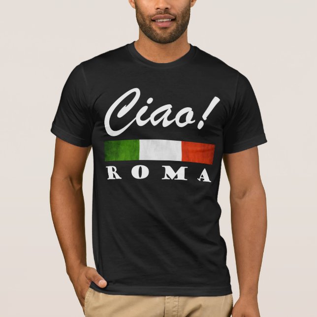 Camiseta ¡Ciao! Roma Tricolore Bandera italiana Roma Orgull (Anverso)